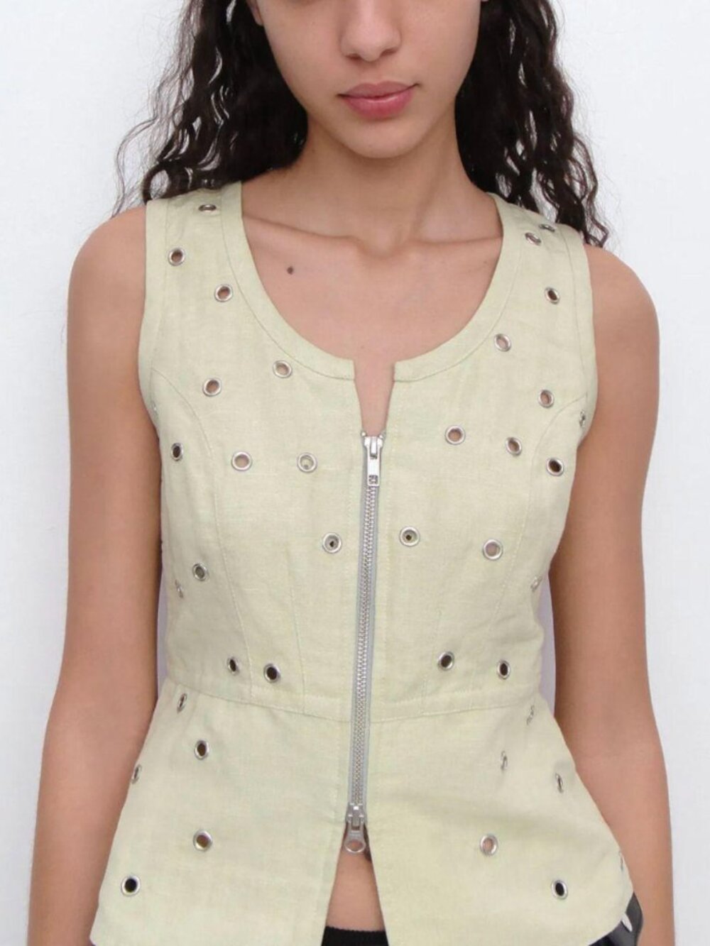 Gimaguas Women's Cream and Yellow Vest Top